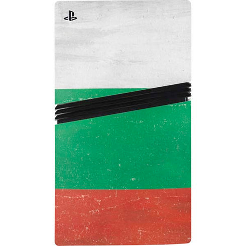 Bulgarian Flag Distressed PS5 Pro Disk Console Skin